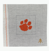 Canvas CLEMSON PAW ON WHITE INSERT FOR CAN COZY/KOOZIE  CC30