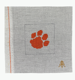 Canvas CLEMSON PAW ON WHITE INSERT FOR CAN COZY/KOOZIE  CC30
