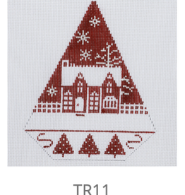 Canvas RED/WHITE CHRISTMAS TRIANGLE  TR11