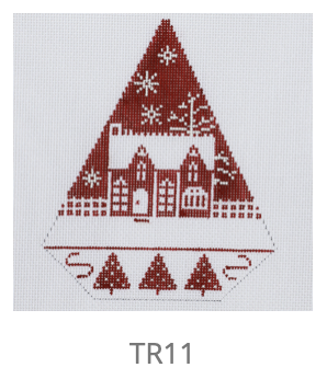 Canvas RED/WHITE CHRISTMAS TRIANGLE  TR11