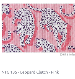 Canvas LEOPARD CLUTCH -PINK  NTG135