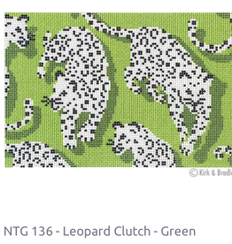 Canvas LEOPARD CLUTCH - GREEN  NTG136