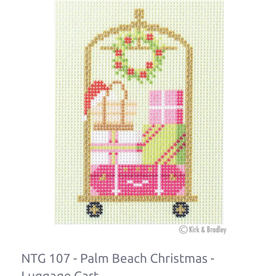 Canvas PALM BEACH CHRISTMAS LUGGAGE CART  NTG107