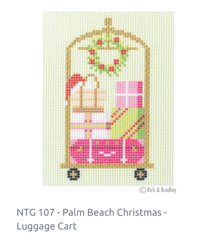 Canvas PALM BEACH CHRISTMAS LUGGAGE CART  NTG107