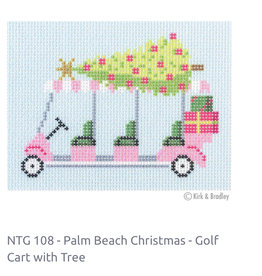 Canvas PALM BEACH CHRISTMAS GOLF CART  NTG108