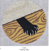 Canvas FISHING KITTY ROUND  C105