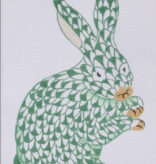 Canvas GOLD HEREND FISHNET GREEN  BUNNY OM156