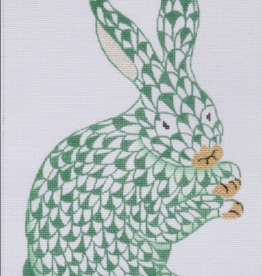 Canvas GOLD HEREND FISHNET GREEN  BUNNY OM156