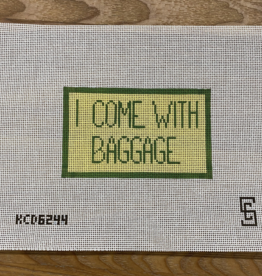 Canvas I COME WITH BAGGAGE LUGGAGE TAG INSERT  KCD6244