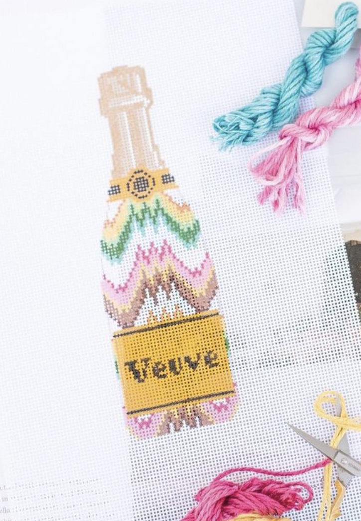 Canvas VEUVE BOTTLE - FLAME STITCH  CLV004FS