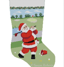 Canvas GOLF PRACTICE SANTA STOCKING   3273
