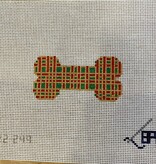 Canvas RED/GREEN/GOLD PLAID DOG BONE  22-249