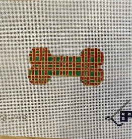 Canvas RED/GREEN/GOLD PLAID DOG BONE  22-249