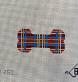 Canvas RED/BLUE PLAID DOG BONE  22-250