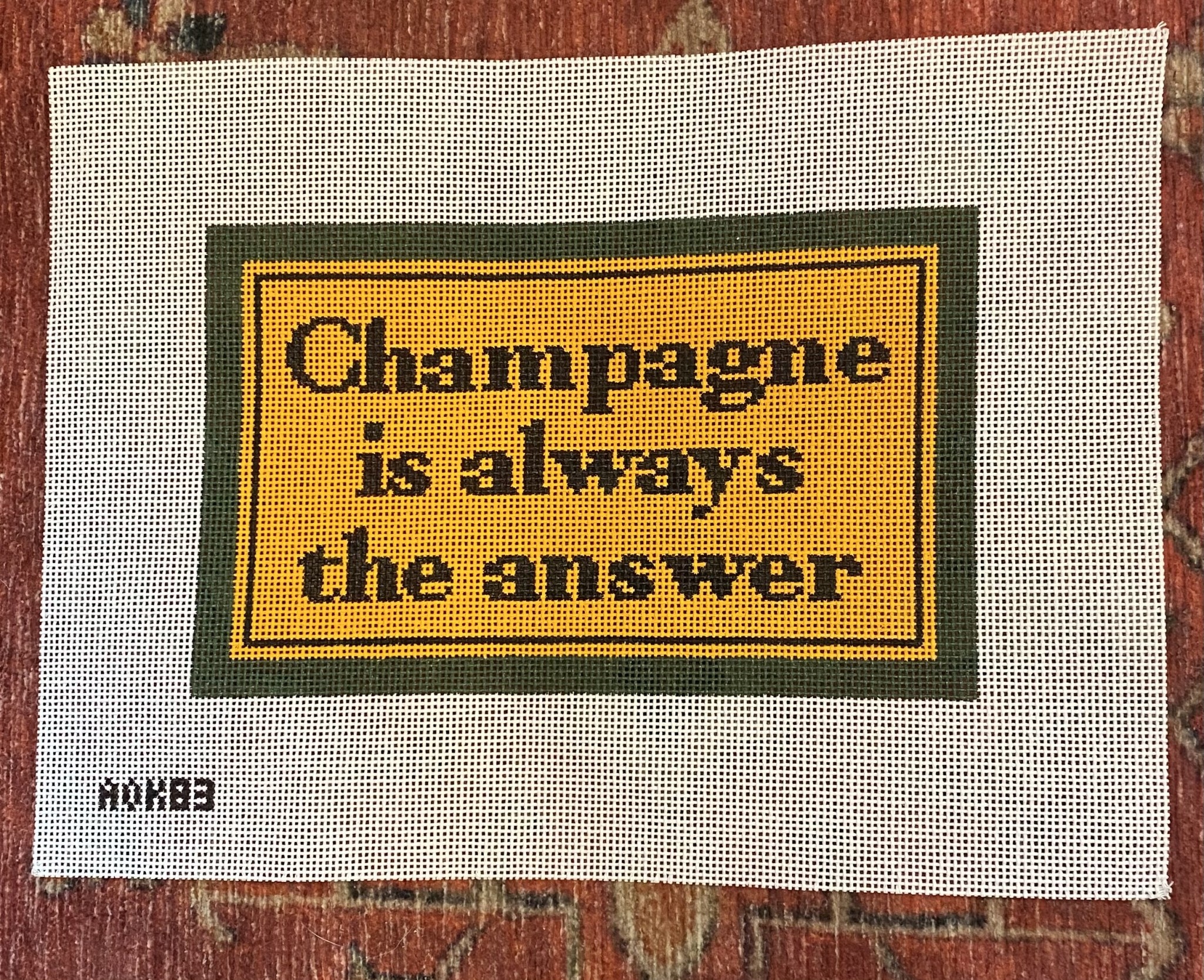 Canvas CHAMPAGNE IS ALWAYS THE ANSWER 7x4.25"  AOK83