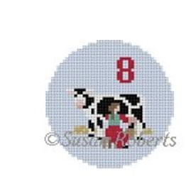 Canvas 12 DAYS OF CHRISTMAS - DAY 8 MAIDS MILKING   5928  2.5" ROUND