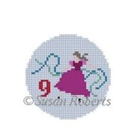 Canvas 12 DAYS OF CHRISTMAS - DAY 9 LADIES DANCING   5928  2.5" ROUND