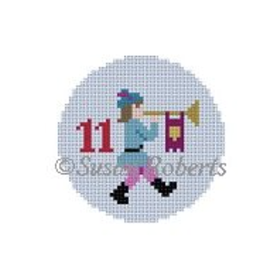 Canvas 12 DAYS OF CHRISTMAS - DAY 11 PIPERS PIPING   5930  2.5" ROUND
