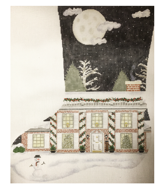 Canvas HOME FOR THE HOLIDAYS STOCKING 19B
