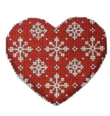 Canvas RED SNOWFLAKE XMAS HEART CT1231