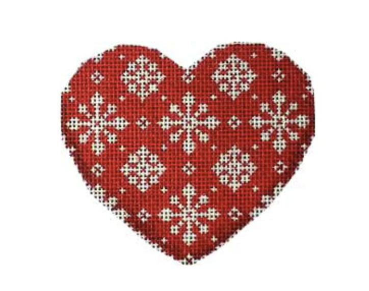 Canvas RED SNOWFLAKE XMAS HEART CT1231