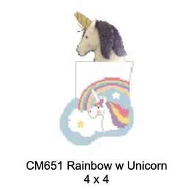 Canvas RAINBOW WITH UNICORN  STUFFER  CM651