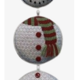 Canvas SNOWMAN DANGLE  3 PIECES