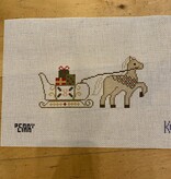 Canvas VINTAGE WINTER VILLAGE - HORSE AND SLEIGH PLCKC37
