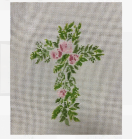Canvas PINK FLOWER CROSS   CM46