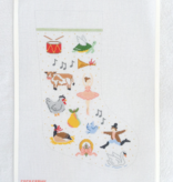 Canvas 12 DAYS OF CHRISTMAS STOCKING   12X18.25