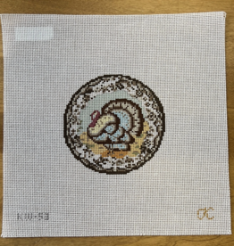 Canvas TRANSFERWARE TURKEY  4" ROUND   KW53