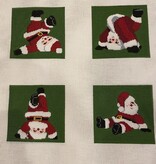 Canvas TIPSY SANTA COASTER SET   4.5X4.5"