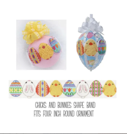 Canvas CHICKS AND BUNNIES EASTER   BAND ORNAMENT SAXO77