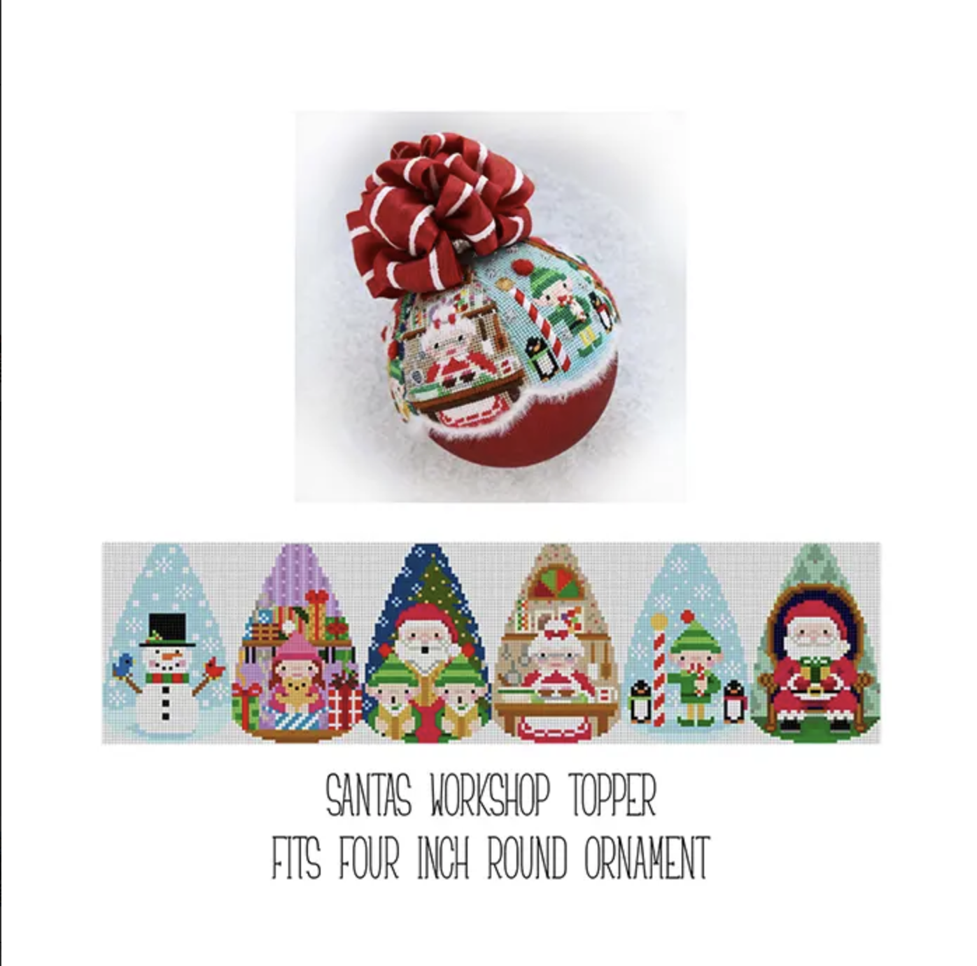 Canvas SANTA WORKSHOP  TOPPER-BAND ORNAMENT SAXO84