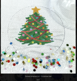 Canvas CHRISTMAS TREE  SNOW GLOBE DOME WITH DOME AND CONFETTI  XMC15