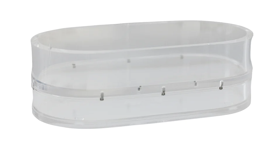 Accessories ACRYLIC MAGANETIC TRAY  OVAL  7.5" long by 3.75" wide by 2.5" tall