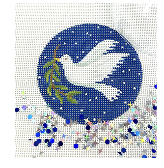 Canvas DOVE WITH OLIVE BRANCH SNOW GLOBE DOME WITH DOME AND CONFETTI  OMD01