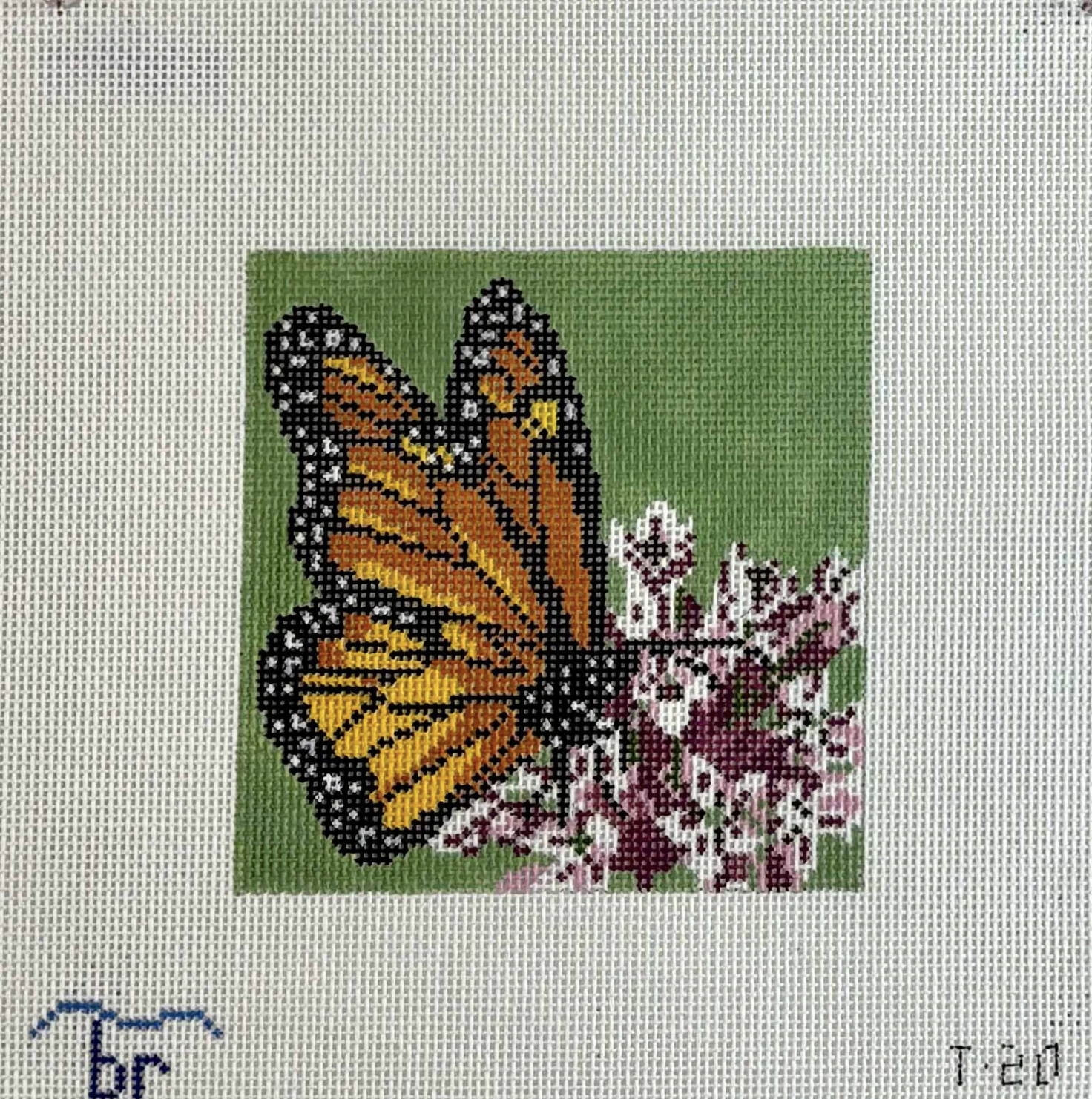 Canvas MONARCH BUTTERFLY ON MILKWEED  5X5"  T20
