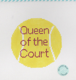 Canvas QUEEN OF THE COURT  TENNIS BALL  4" ROUND   ABC15