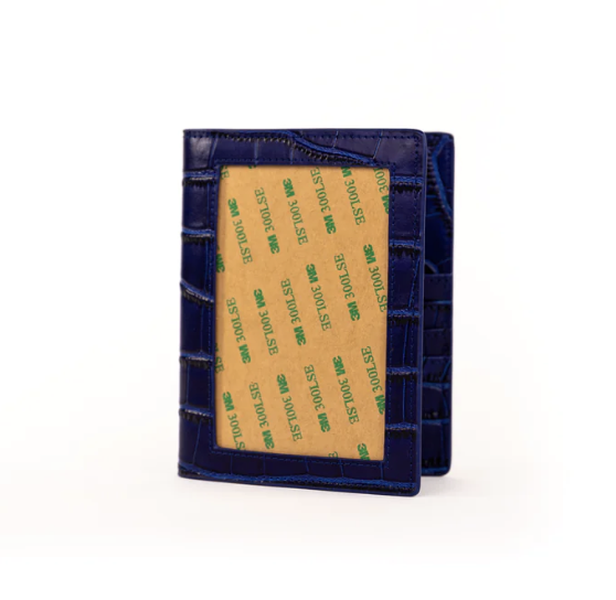 Accessories PASSPORT COVER - SELF FINISHING - BLUE CROCODILE