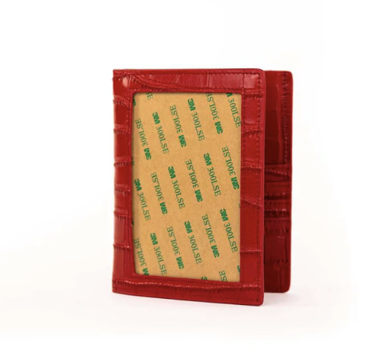 Accessories PASSPORT COVER - SELF FINISHING - RED CROCODILE