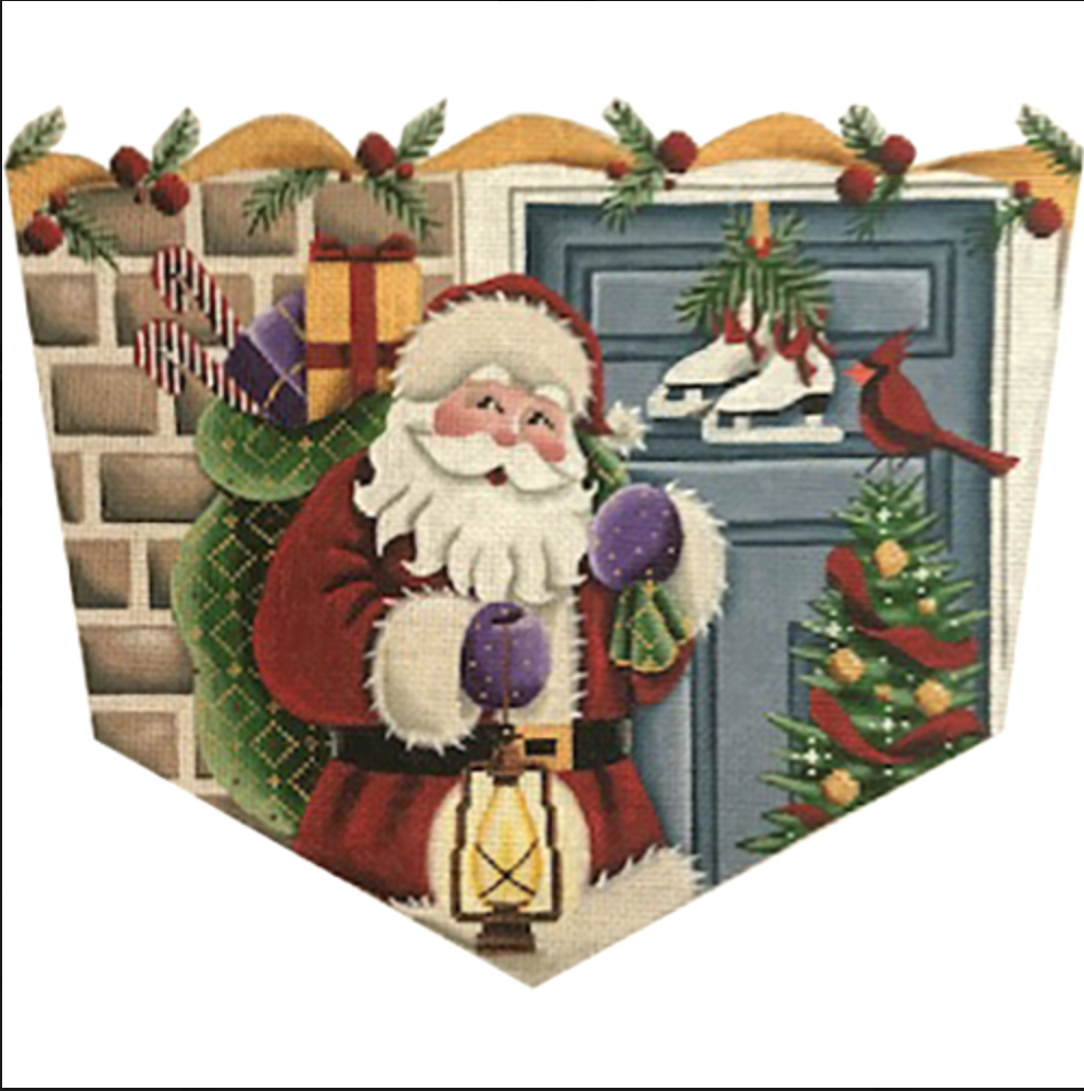 Canvas SANTA AT THE DOOR CUFF  1465