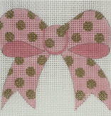 Canvases PINK POLKA DOT BOW  -  WITH STITCH GUIDE 108R
