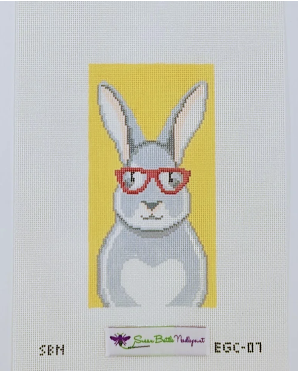 Canvas BUNNY WITH GLASSES EYE GLASS CASE  EGC07