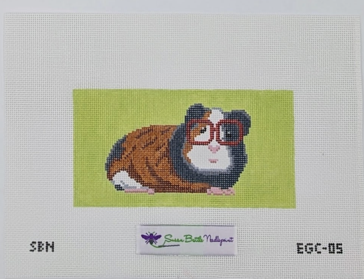 Canvas GUINEA PIG  WITH GLASSES EYE GLASS CASE  EGC05