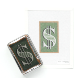 Canvas DOLLAR SIGN PAPERWEIGHT INSERT  4.5X2.75"