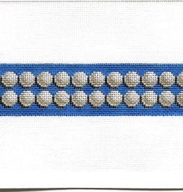 Canvas PEARLS ON BLUE KEY FOB