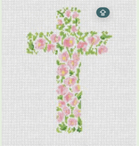 Canvas HOLLYHOCK FLOWER CROSS   CM49