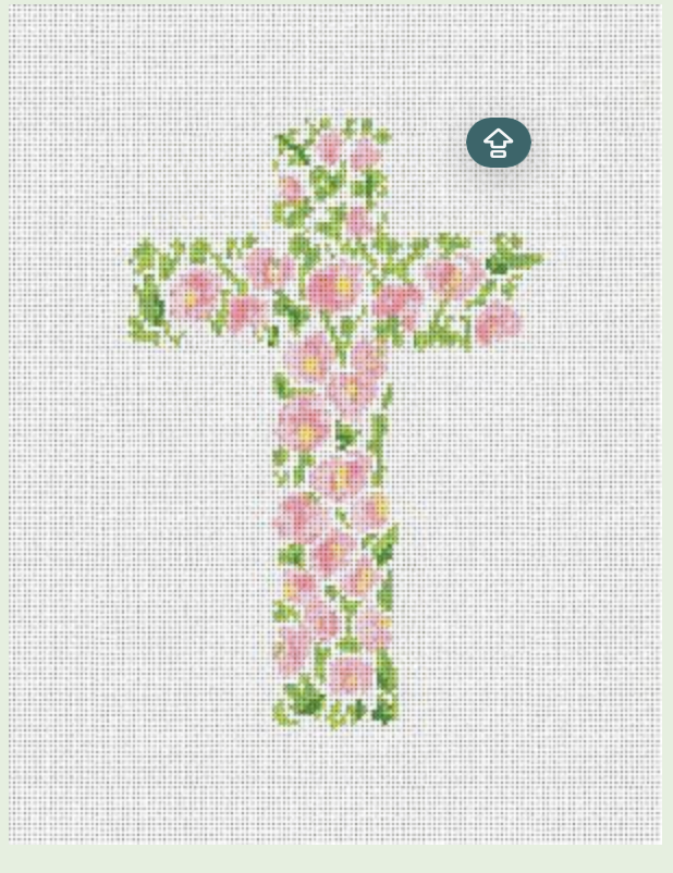 Canvas HOLLYHOCK FLOWER CROSS   CM49