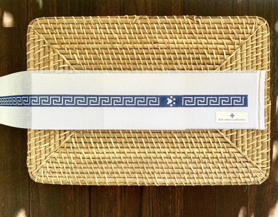Canvas GREEK KEY DOG COLLAR - LITTLE DOG